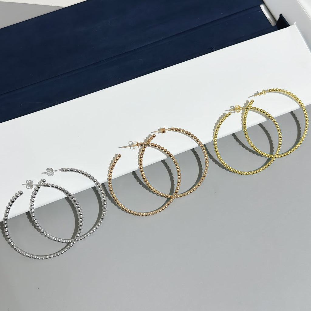 [Clover Jewelry] SMOOTH BEAD STUD EARRINGS