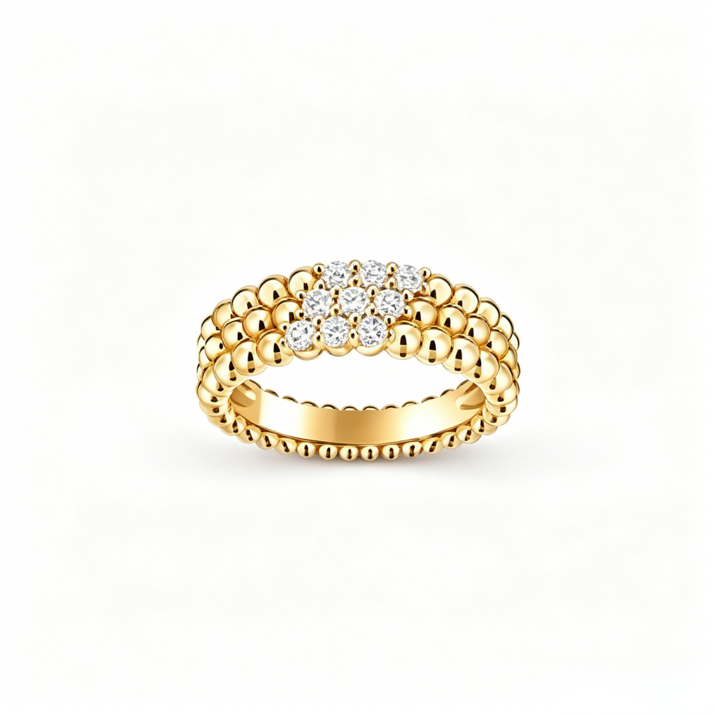 [Clover Jewelry] THREE-ROW DIAMOND RING