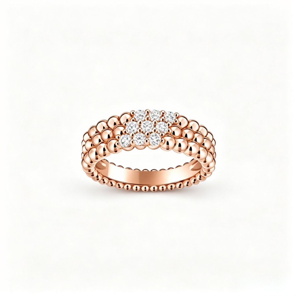 [Clover Jewelry] THREE-ROW DIAMOND RING