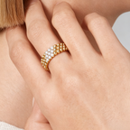 [Clover Jewelry] THREE-ROW DIAMOND RING