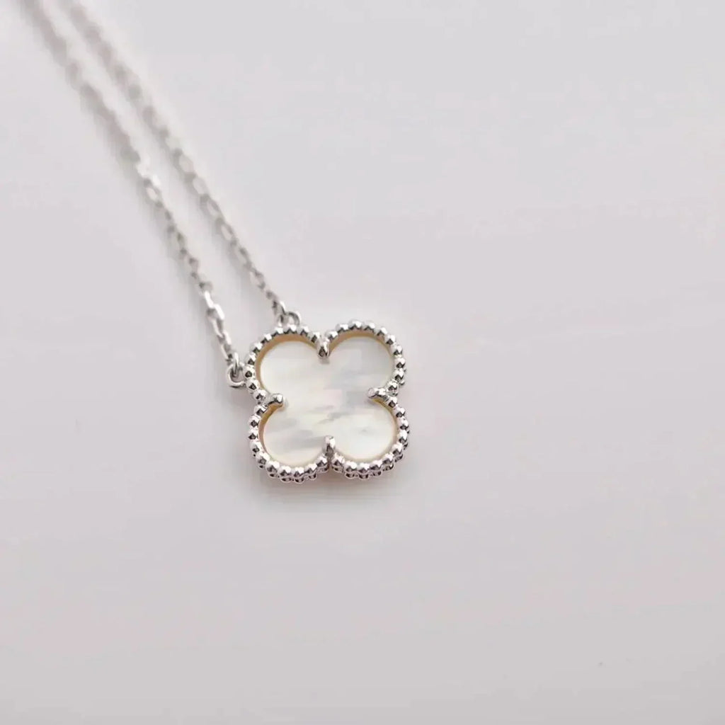 [Clover Jewelry]CLOVER  15MM WHITE MOTHER-OF-PEARL SILVER