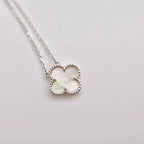 [Clover Jewelry]CLOVER  15MM WHITE MOTHER-OF-PEARL SILVER
