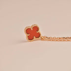 [Clover Jewelry]CLOVER MINI 9,5MM WEISSE-KARNEOL-HALSKETTE
