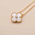 [Clover Jewelry]クローバー 15MM ダイヤモンド ホワイトフリチラリアネックレス