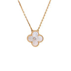 [Clover Jewelry]クローバー 15MM ダイヤモンド ホワイトフリチラリアネックレス