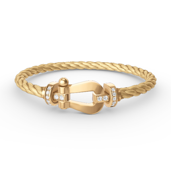 [Clover Jewelry]ホースシューラージ ハーフダイヤモンド ブレスレット ゴールド