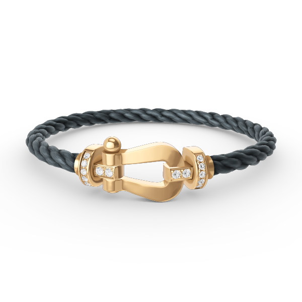 [Clover Jewelry]ホースシューラージ ハーフダイヤモンド ブレスレット ゴールド