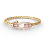 [Clover Jewelry]FORCE LARGE HORSESHOE FULL DIAMOND BRACELET ROSE GOLD