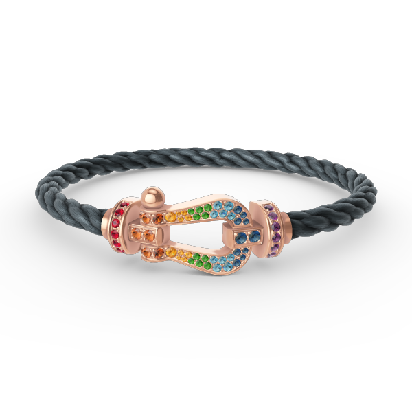 [Clover Jewelry]FORCE LARGE HORSESHOE  COLORED DIAMOND BRACELET ROSE GOLD