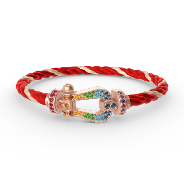 [Clover Jewelry]FORCE LARGE HORSESHOE  COLORED DIAMOND BRACELET ROSE GOLD