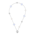 [Clover Jewelry]DETACHABLE CLOVER 15(11+4) FLOWER SILVER NECKLACE SET