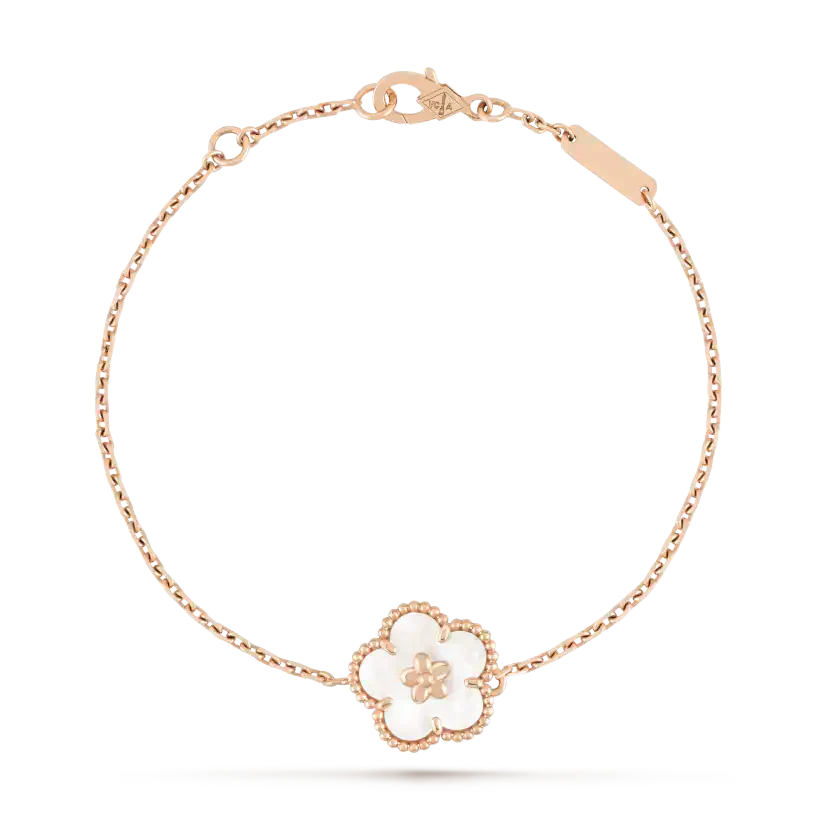 [Clover Schmuck]GLÜCKLICH WEISSE PERLMUTT PFLAUMENBLÜTE ARMBAND