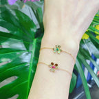 [Clover Jewelry]FRIVOLE GOLD FLOWER PINK MALACHITE BRACELET