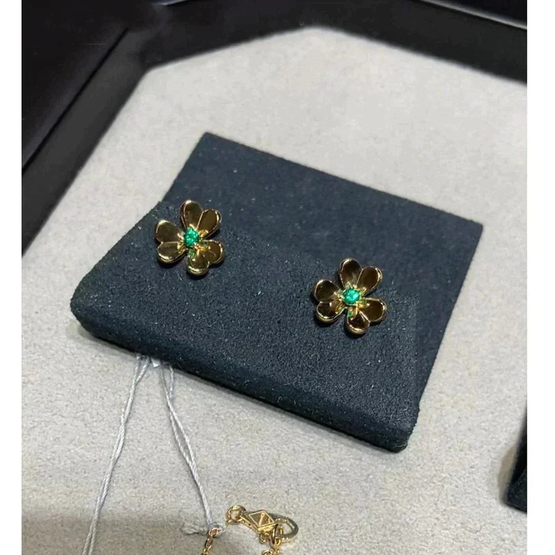 [Clover Jewelry]FRIVOLE  FLOWER MALACHITE EARRINGS