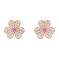 [Clover Jewelry]FRIVOLE PINK GOLD FLOWER DIAMOND EARRINGS