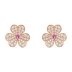 [Clover Jewelry]FRIVOLE PINK GOLD FLOWER DIAMOND EARRINGS