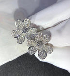 [Clover Jewelry]FRIVOLE SILVER FLOWER DIAMOND EARRINGS
