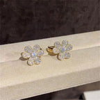 [Clover Jewelry]FRIVOLE GOLD FLOWER DIAMOND EARRINGS
