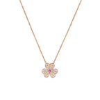 [Clover Jewelry]FRIVOLE ROSE GOLD FLOWER DIAMOND NECKLACE