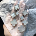 [Clover Jewelry]CLOVER EARRINGS WHITE MOP 4 MOTIFS SILVER