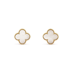 [Clover Jewelry]CLOVER MEDIUM 1 MOTIFS  WHITE MOP STUD EARRINGS