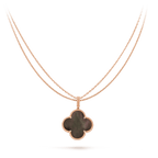 [Clover Jewelry]CLOVER 25MM GOLD DARK MOP BIG CLOVER NECKLACE