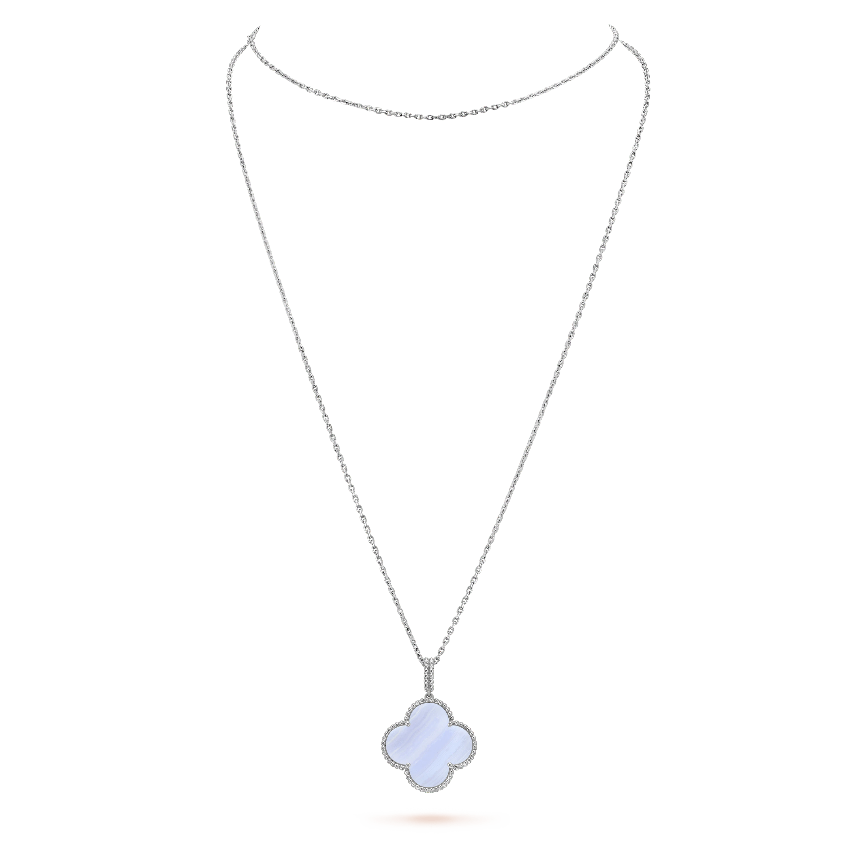 [Clover Jewelry]CLOVER SILVER CHALCEDONY BIG CLOVER NECKLACE