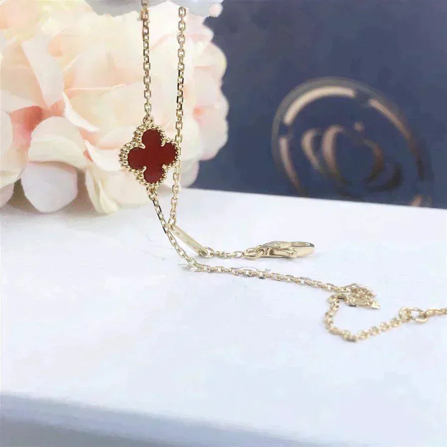 [Clover Jewelry]CLOVER  CARNELIAN SINGLE FLOWER BRACELET