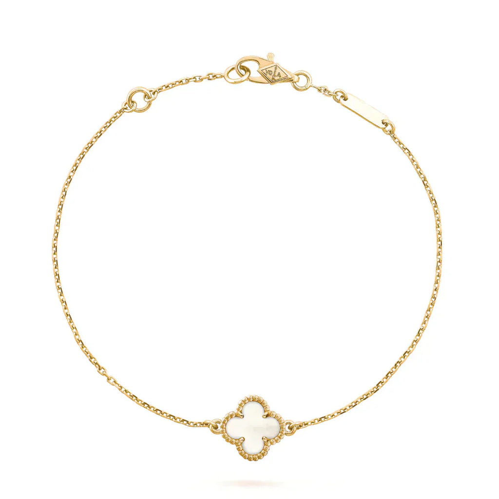 [Clover Jewelry]CLOVER WHITE MOP SINGLE FLOWER ARMBAND