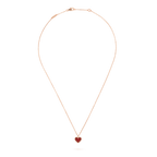[Clover Jewelry]SWEET CLOVER CARNELIAN HEART NECKLACE