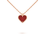 [Clover Jewelry]SWEET CLOVER CARNELIAN HEART NECKLACE