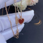 [Clover Jewelry]SWEET CLOVER CARNELIAN HEART NECKLACE
