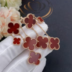 [Clover Jewelry]CLOVER EARRINGS CARNELIAN 4 MOTIFS PINK GOLD