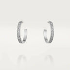 [Clover Jewelry]LOVE DIAMOND SILVER HOOP EARRINGS