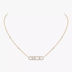 [Clover Jewelry] Move Pave_ Rose Gold Diamond Necklace