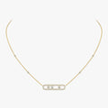 [Clover Jewelry] Move Pave_ Rose Gold Diamond Necklace