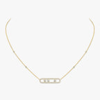 [Clover Jewelry] Move Pave_ Rose Gold Diamond Necklace
