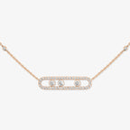 [Clover Jewelry] Move Pave_ Rose Gold Diamond Necklace