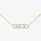 [Clover Jewelry] Move Pave_ Rose Gold Diamond Necklace