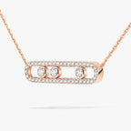 [Clover Jewelry] Move Pave_ Rose Gold Diamond Necklace
