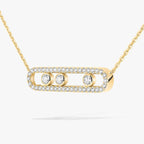 [Clover Jewelry] Move Pave_ Rose Gold Diamond Necklace