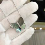 [Clover Jewelry]LARGE BUTTERFLY SILVER PENDANT DIAMOND NECKLACE