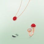 [Clover Jewelry]PERLEE COULEURS DIAMOND ROSE GOLD BETWEEN THE FINGER RING