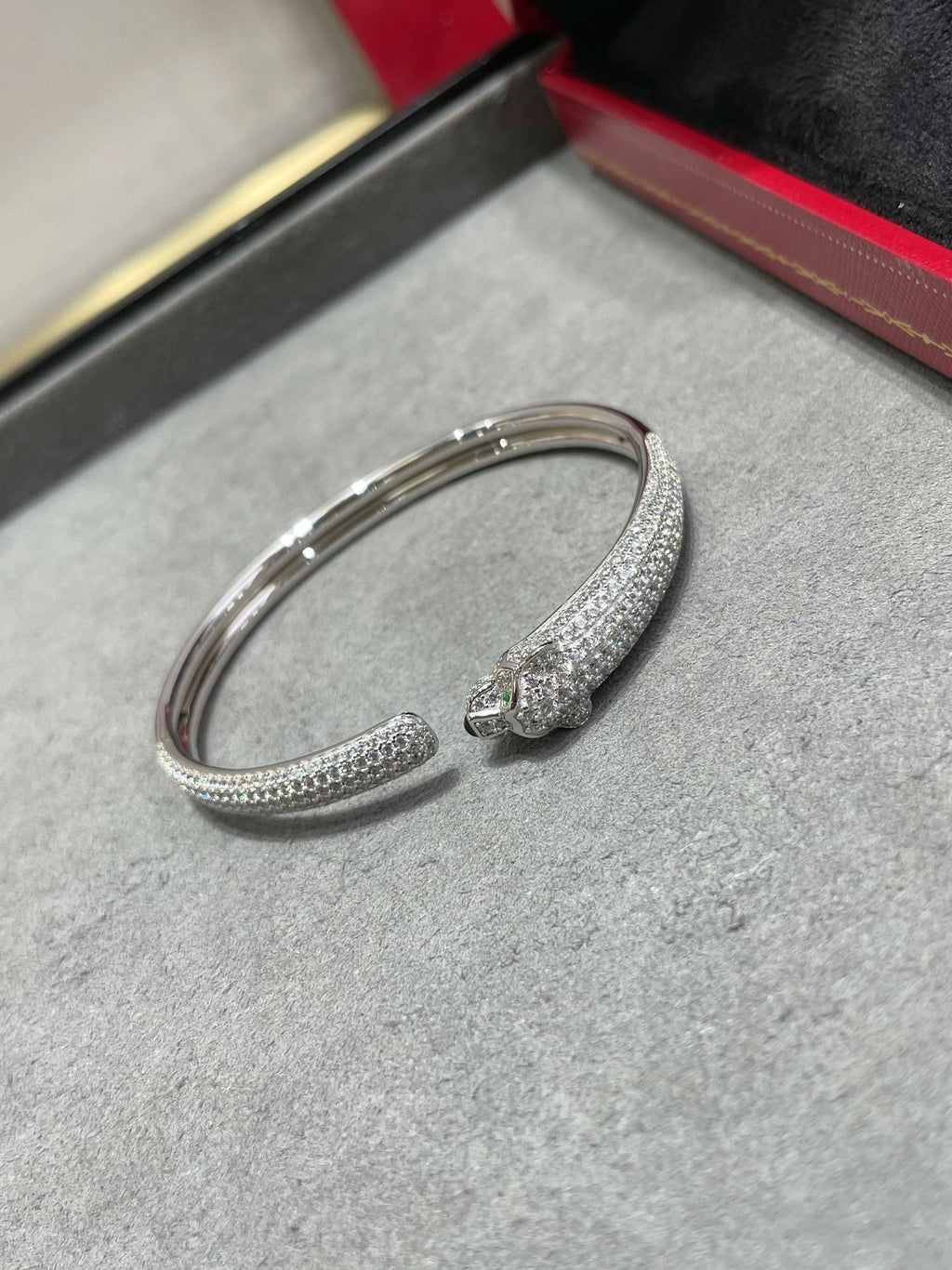 [Clover Jewelry]PANTHERE FULL DIAMOND OPEN BRACELET