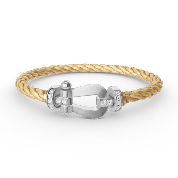 [Clover Jewelry]FORCE LARGE HORSESHOE HALF DIAMOND BRACELET SILVER