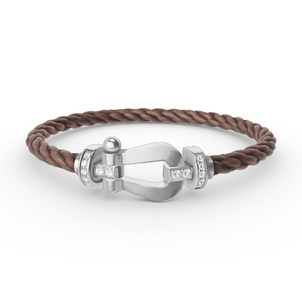 [Clover Jewelry]FORCE LARGE HORSESHOE HALF DIAMOND BRACELET SILVER