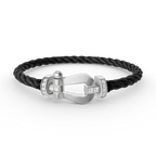 [Clover Jewelry]FORCE LARGE HORSESHOE HALF DIAMOND BRACELET SILVER