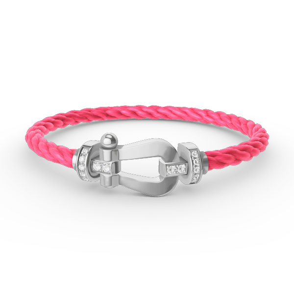 [Clover Jewelry]FORCE LARGE HORSESHOE HALF DIAMOND BRACELET SILVER