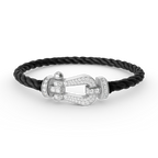[Clover Jewelry]FORCE LARGE HORSESHOE FULL DIAMOND BRACELET SILVER