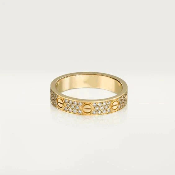 [Clover Jewelry]LOVE RING 3.6MM DIAMOND PAVED